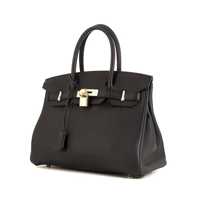 Hermès Birkin 30cm en cuir Togo noir. Excellent état