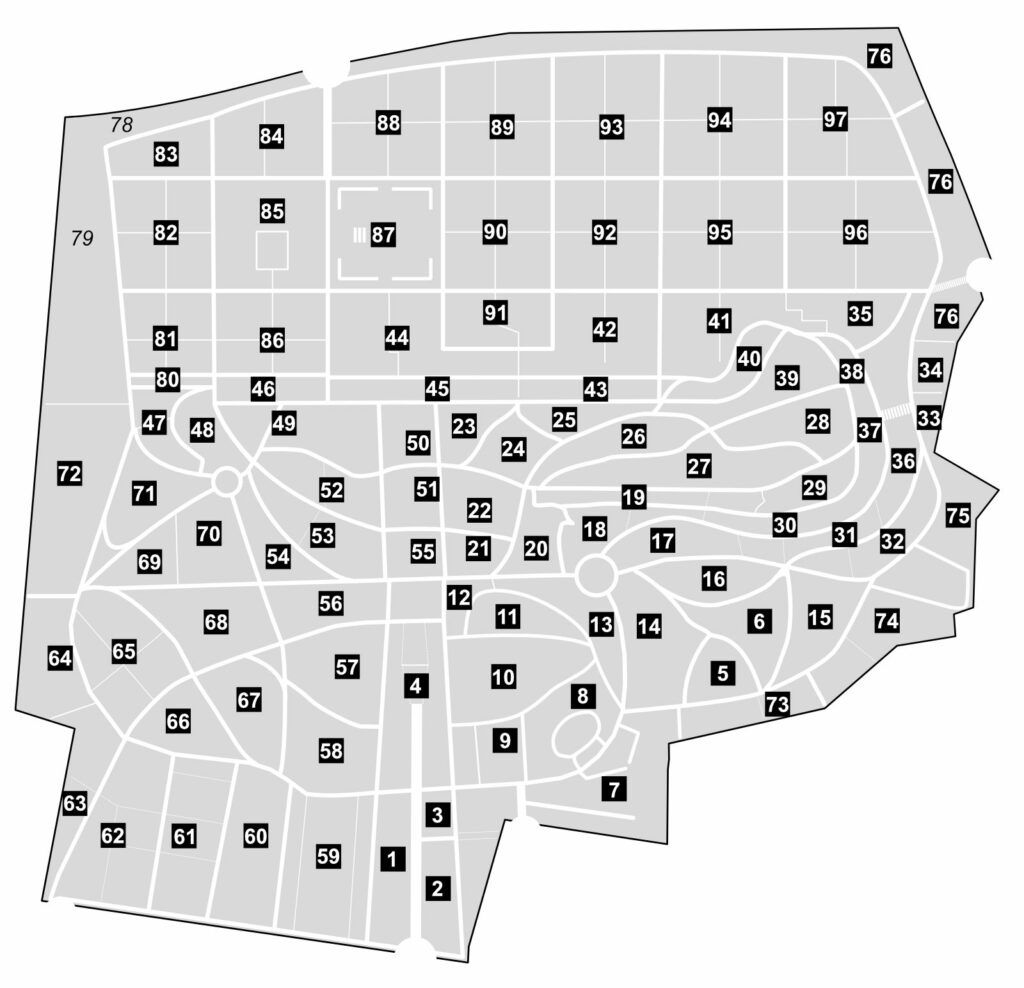 Père-Lachaise PLAN des divisions