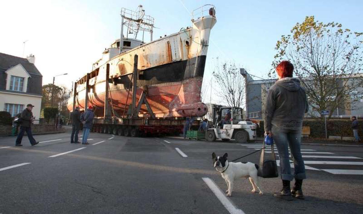 Lors de son arrivée à Concarneau.